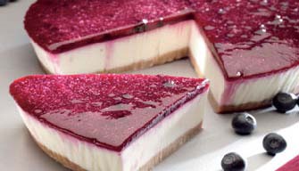 Tarta de queso con arándanos